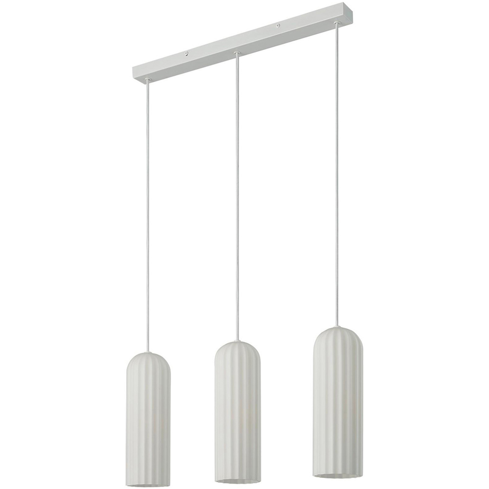 Nordlux Miella 3-Rail White Fluted Glass Pendant Light Image 1