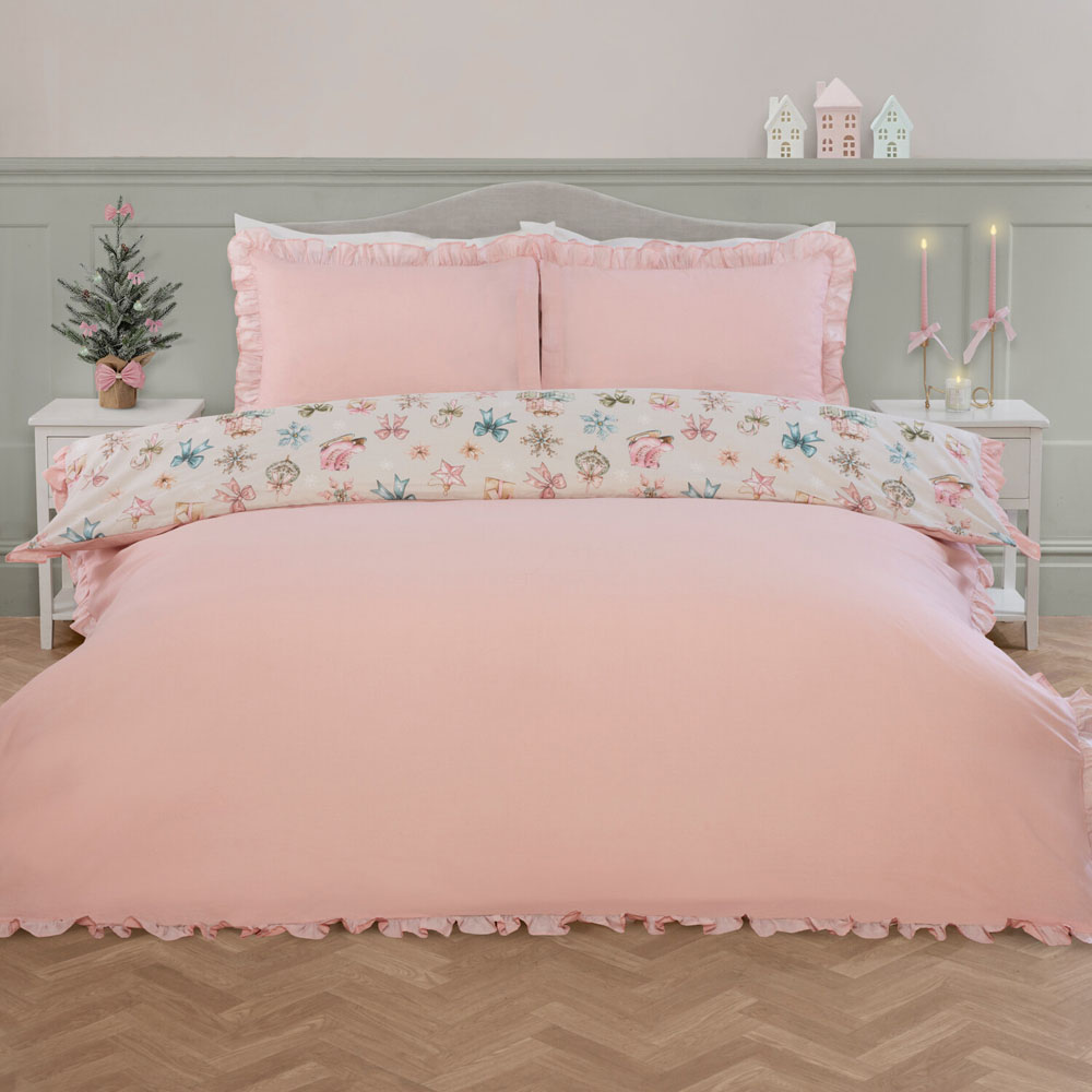 Christmas Vintage Duvet Set - Pink / Double Image 2