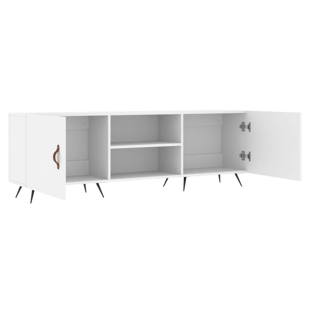 vidaXL 2 Door 2 Shelf White TV Cabinet Image 6