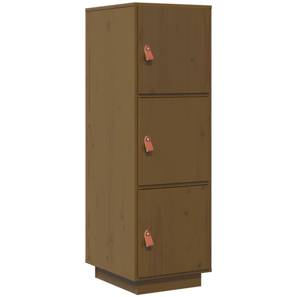 vidaXL 3 Door Honey Brown Solid Pine Wood Highboard Image 2