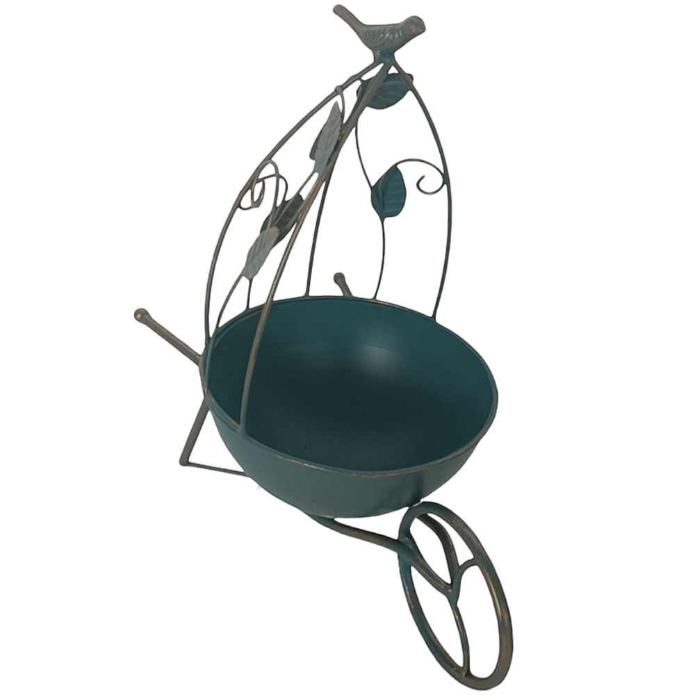 Acacia Home Blue Metal Garden Planter 36cm Image 1