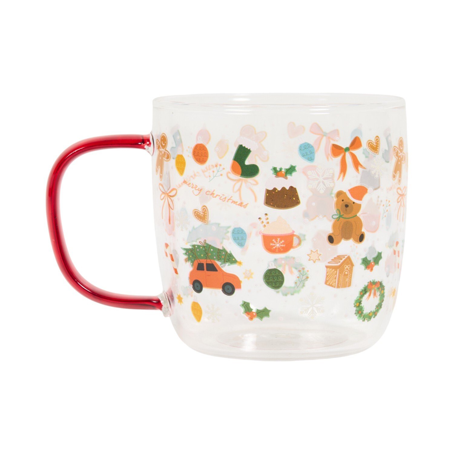 Gingerbread Man Glass Mug Clear Image 3