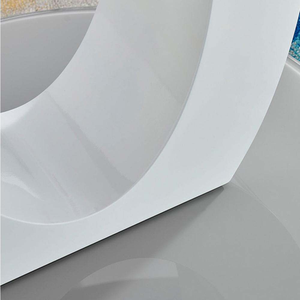 Furniturebox Lucia Valera 6 Seater Round Dining Set Grey Gloss Cappuccino and Chrome Image 5