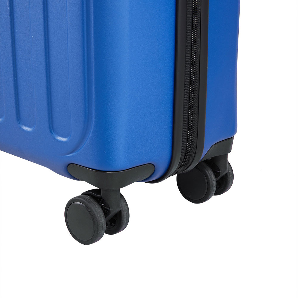 H&O Direct Blue Wide Vertical Stripe Hardside Carry-On Suitcase with Spinner Wheels Image 5