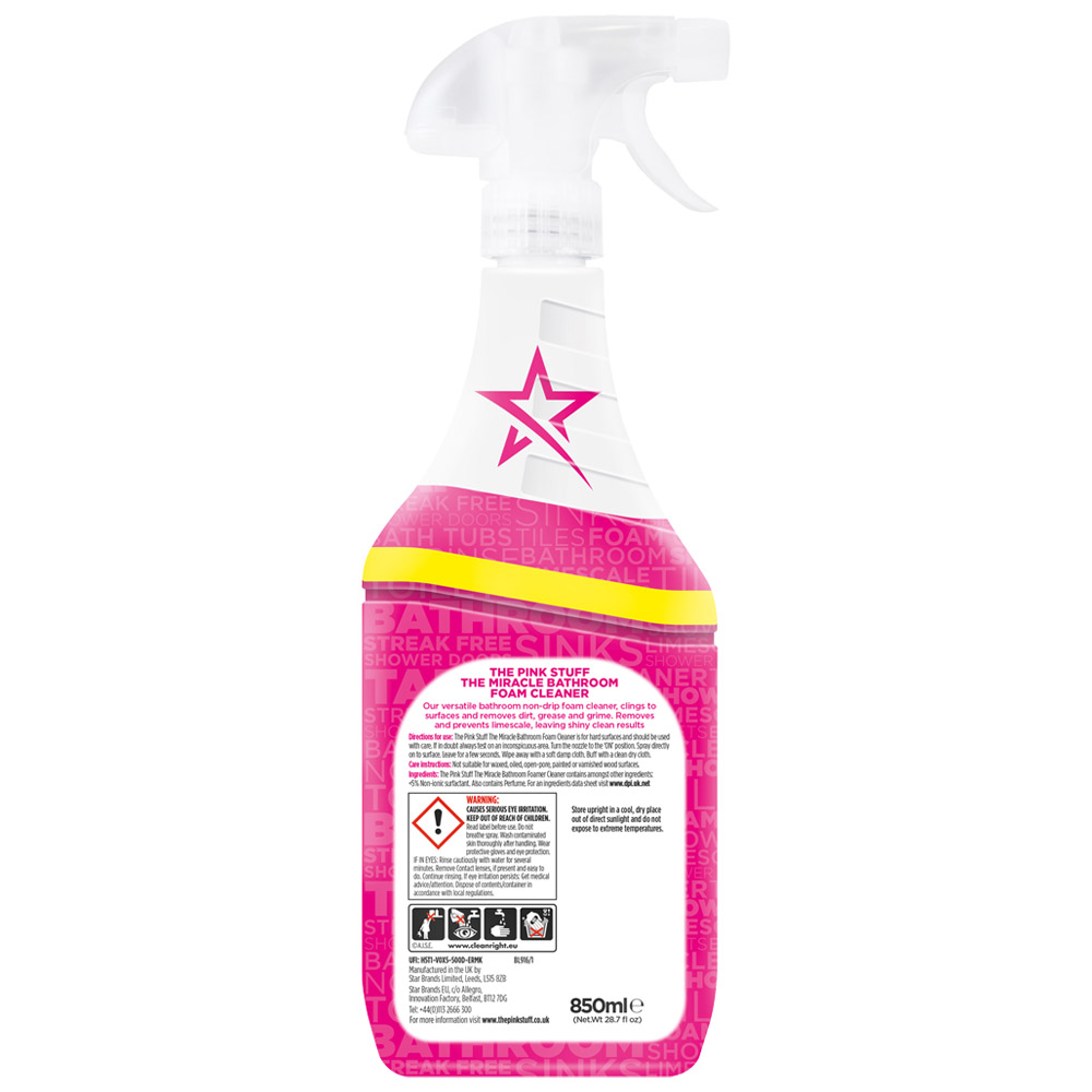 Star Drops The Pink Stuff Miracle Bathroom Foam Cleaner 850ml Image 2