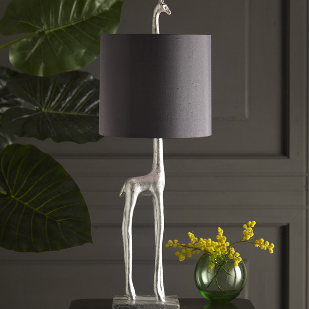 The Lighting and Interiors Silver Jeffrey Giraffe Table Lamp Image 2