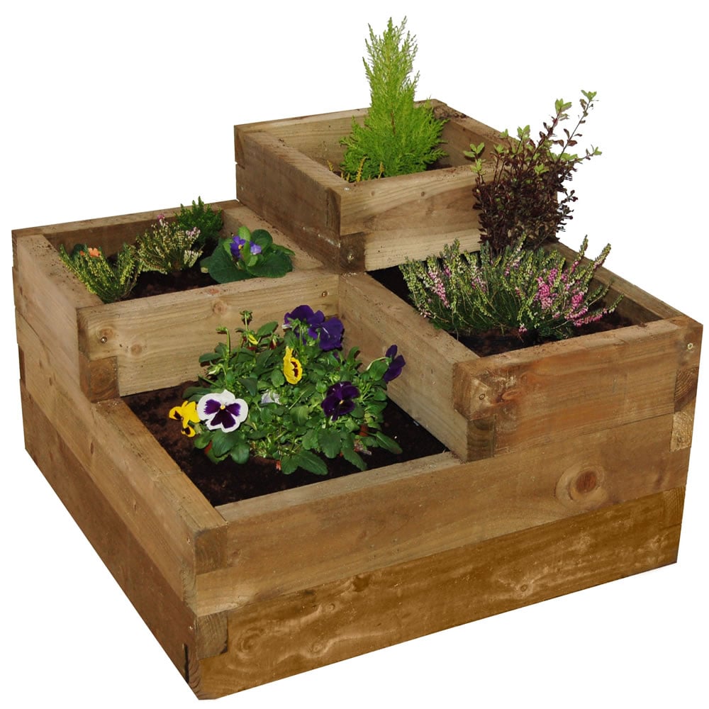 Forest Garden Timber Outdoor Caledonian 3 Tier Raised Bed Image 1