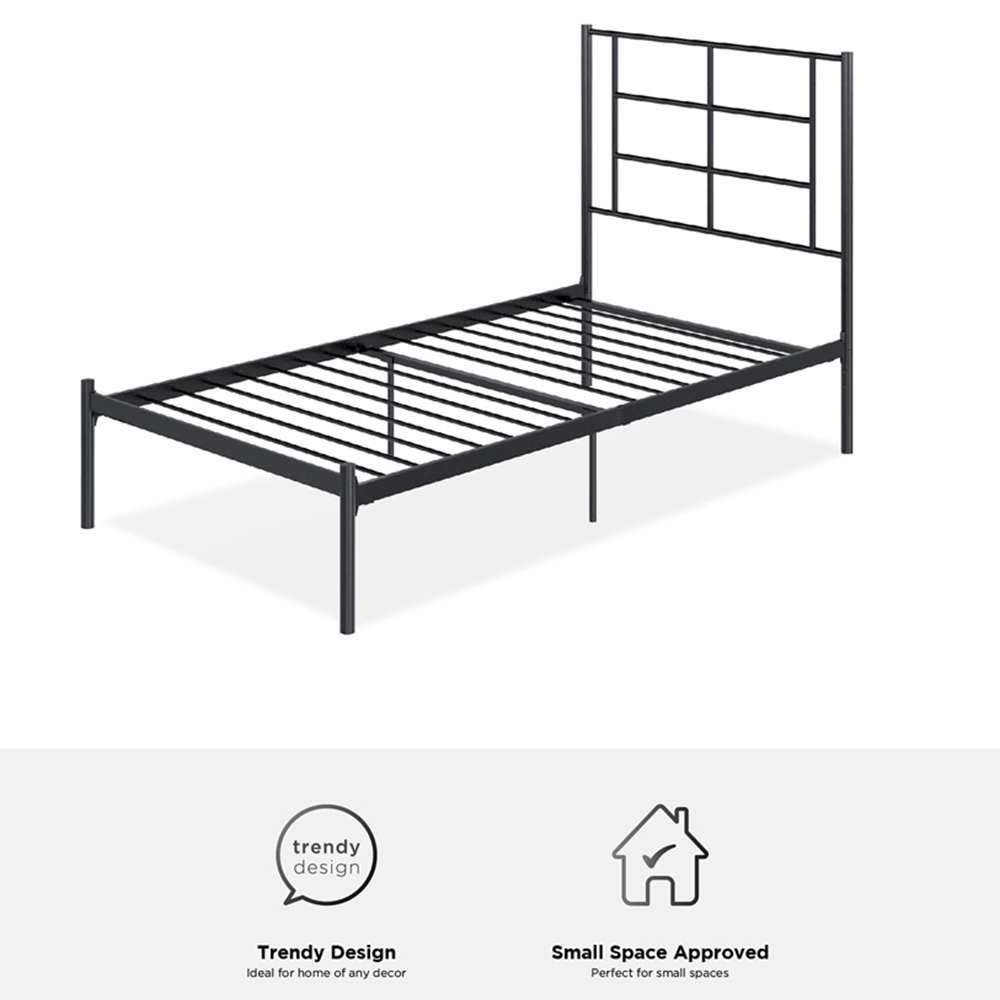 Dorel Jensen Single Black Metal Bed Image 8