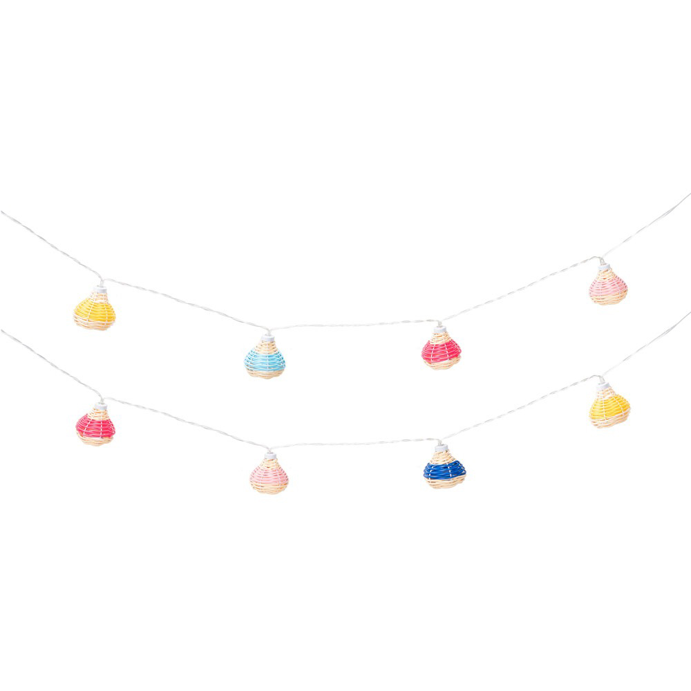 ValueLights Multi Coloured Rattan Battery Operated Outdoor Garden String Light 10 Pack Image 2