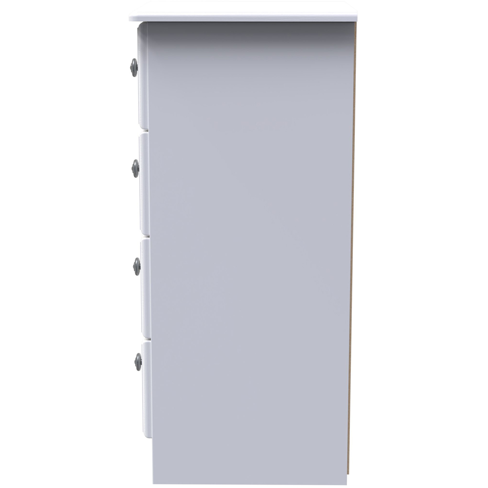 Crowndale Pembroke 4 Drawer Matt White Bedside Cabinet Ready Assembled Image 4