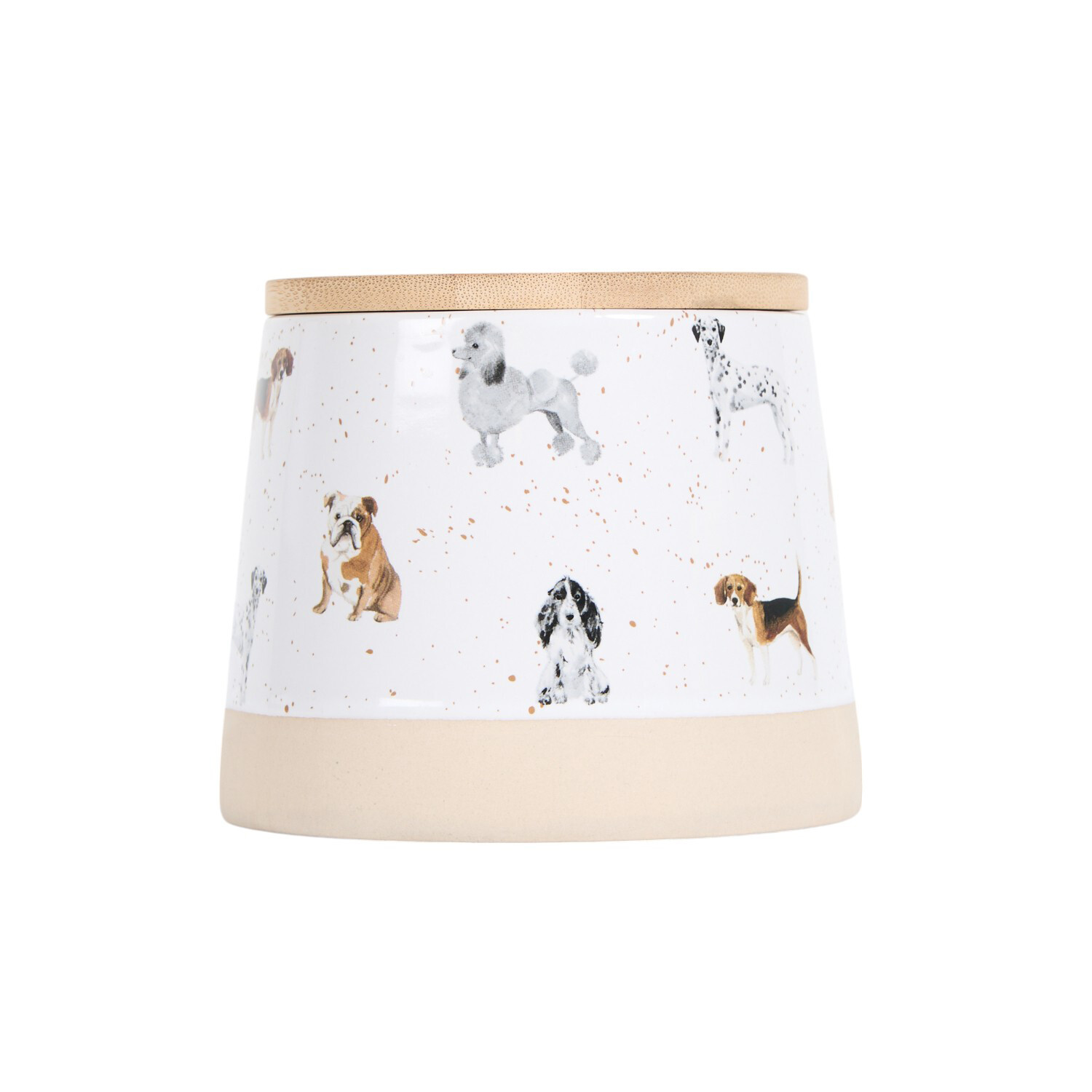 Dog Print Speckled Canister White and Cream Image 2