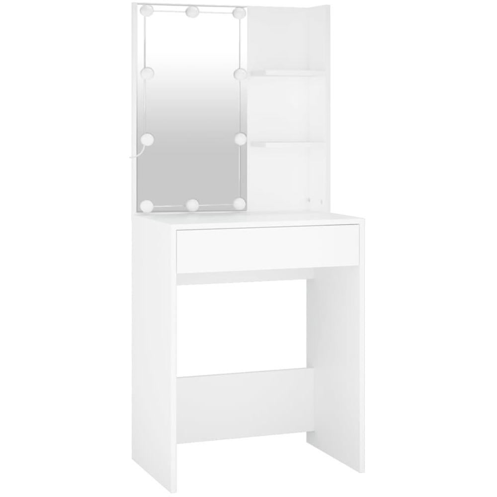 vidaXL White Dressing Table with LED Mirror and Cabinet Image 5