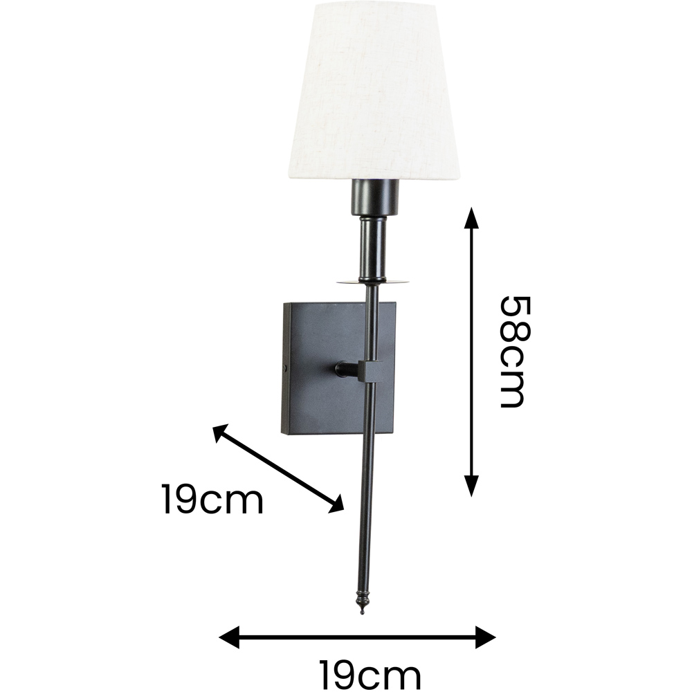 ValueLights Kincaid Black Rechargeable Easy Fit Wall Light with Shade Image 9