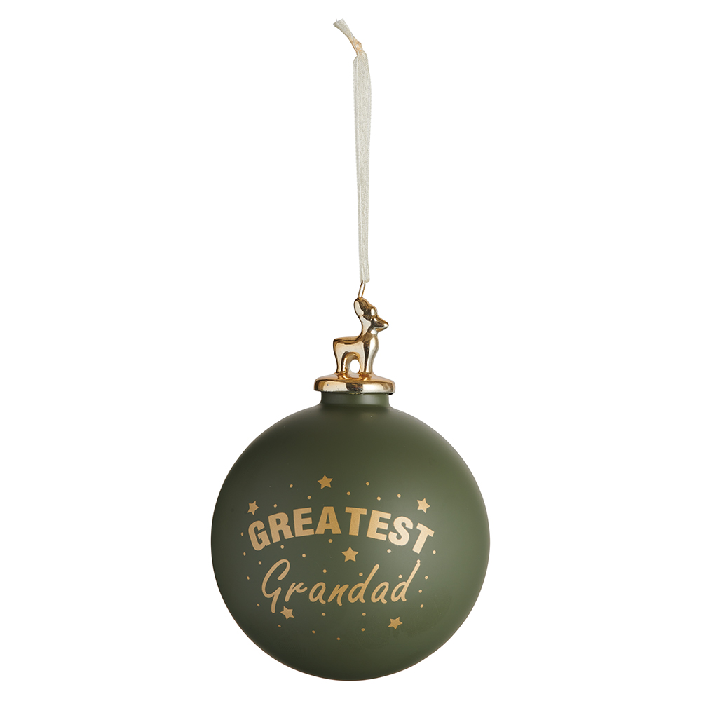 Wilko Green Greatest Grandad Bauble Gift Box Image 1