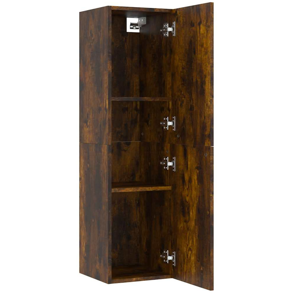 vidaXL Single Door Smoked Oak Wall Mounted Narrow TV Cabinet Image 9