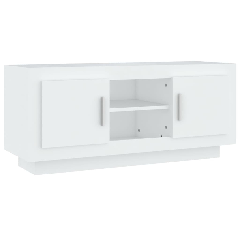 vidaXL 2 Door 2 Shelf White TV Cabinet Image 2