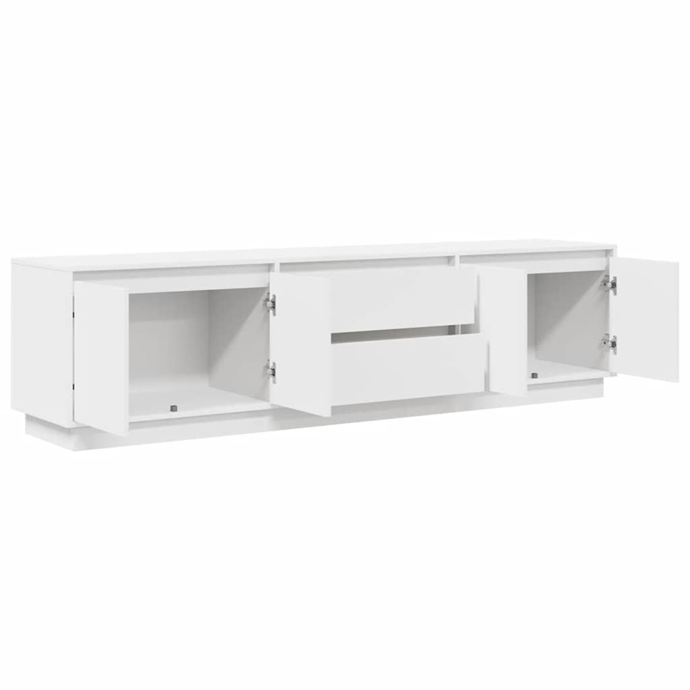vidaXL 4 Door 2 Drawer White LED TV Cabinet Image 6