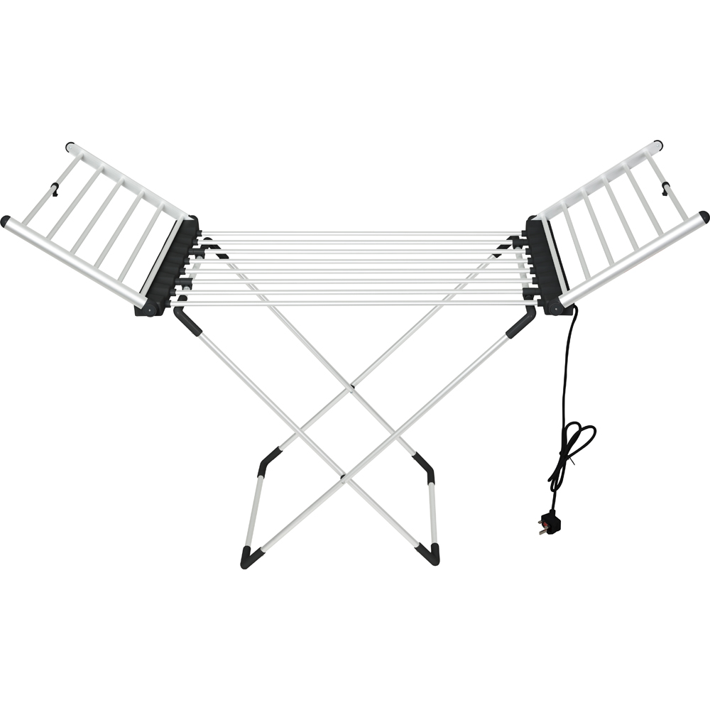 Groundlevel Extra Large 20 Bar Heated Electric Winged Airer with Timer and Cover Image 3