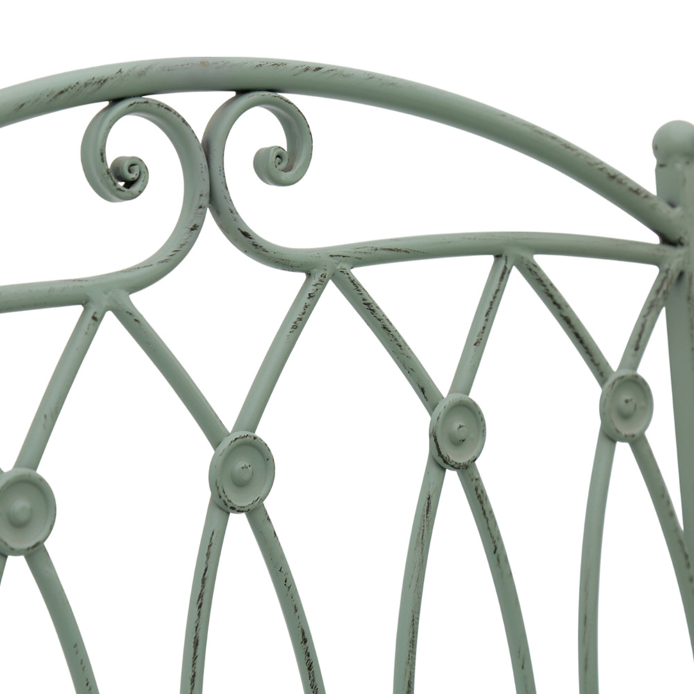 Charles Bentley 2 Seater Wrought Iron Sage Green Companion Seat Image 4