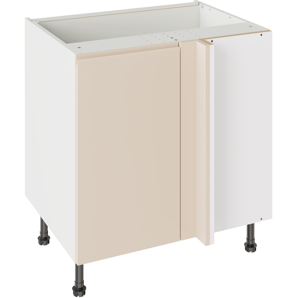 Kitchen Kit J-Pull Gloss Cashmere Blind Corner Base Kitchen Cabinet Flatpack 800mm Image 1