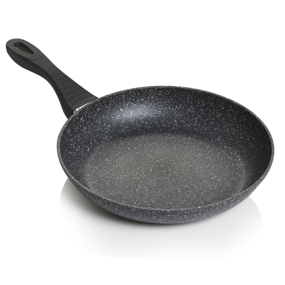 Wilko Non-Stick Frying Pan Grey Marble 28cm Image