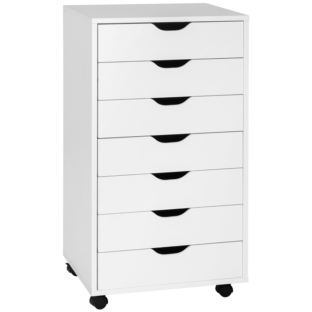 Costway 7 Drawer White Mobile File Cabinet Image 2