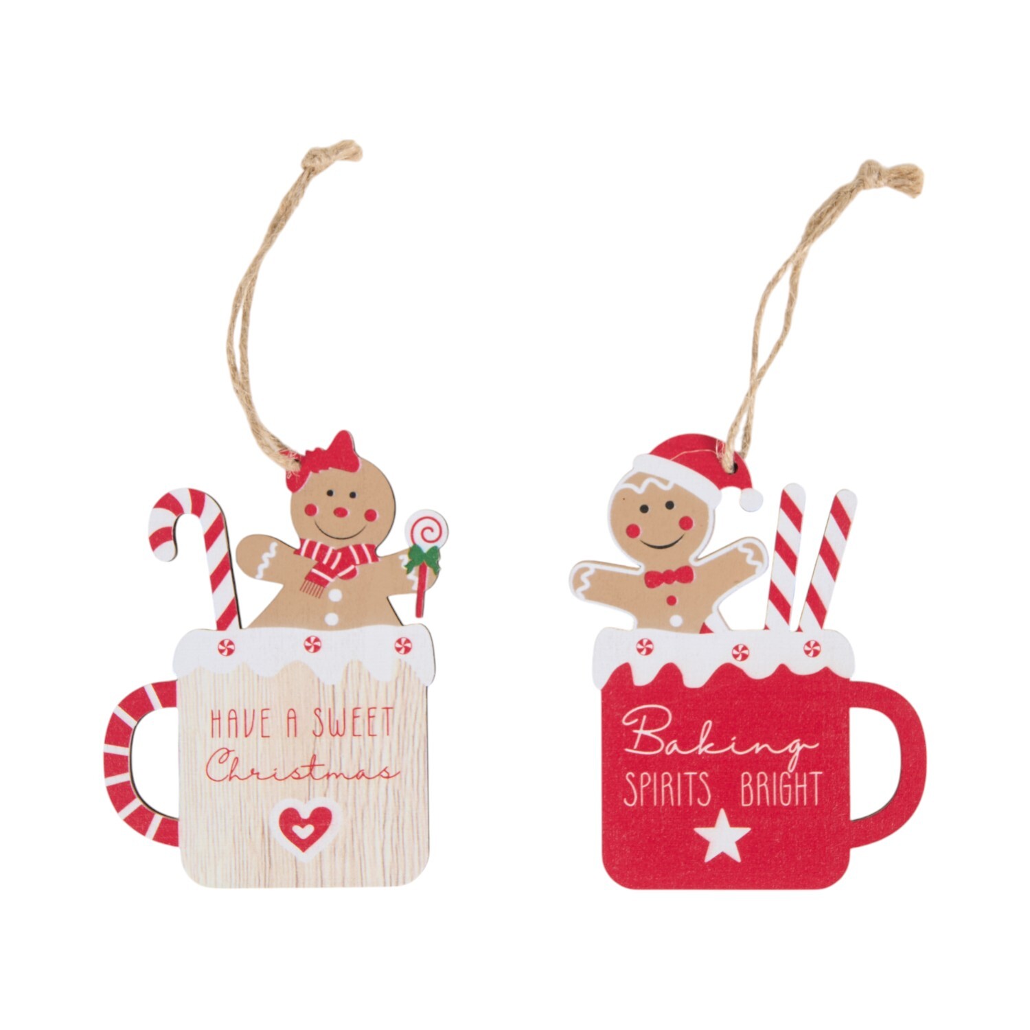 Gingerbread Mug Decoration Red and White Image 6