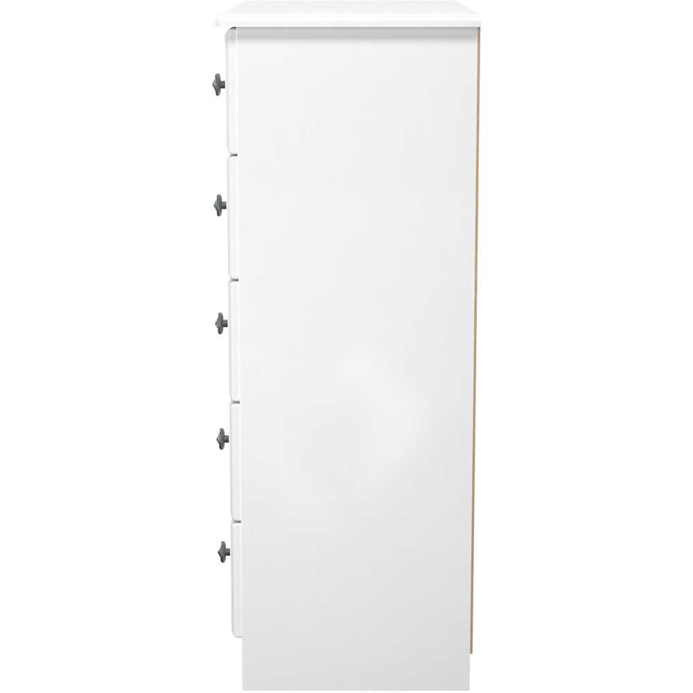 Crowndale Pembroke 5 Drawer Matt White Chest of Drawers Ready Assembled Image 4