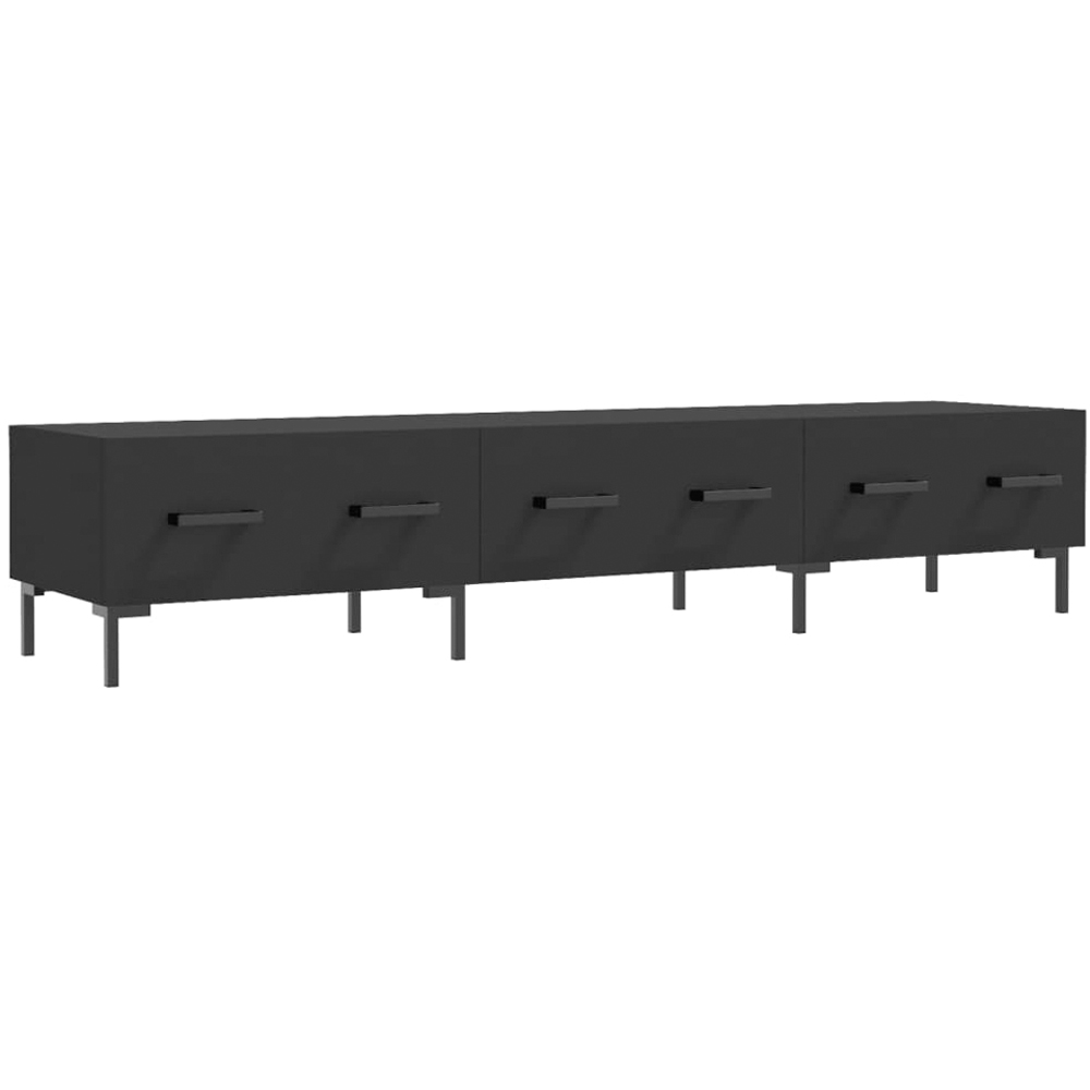 vidaXL 3 Drawer Black Modern TV Cabinet Image 2