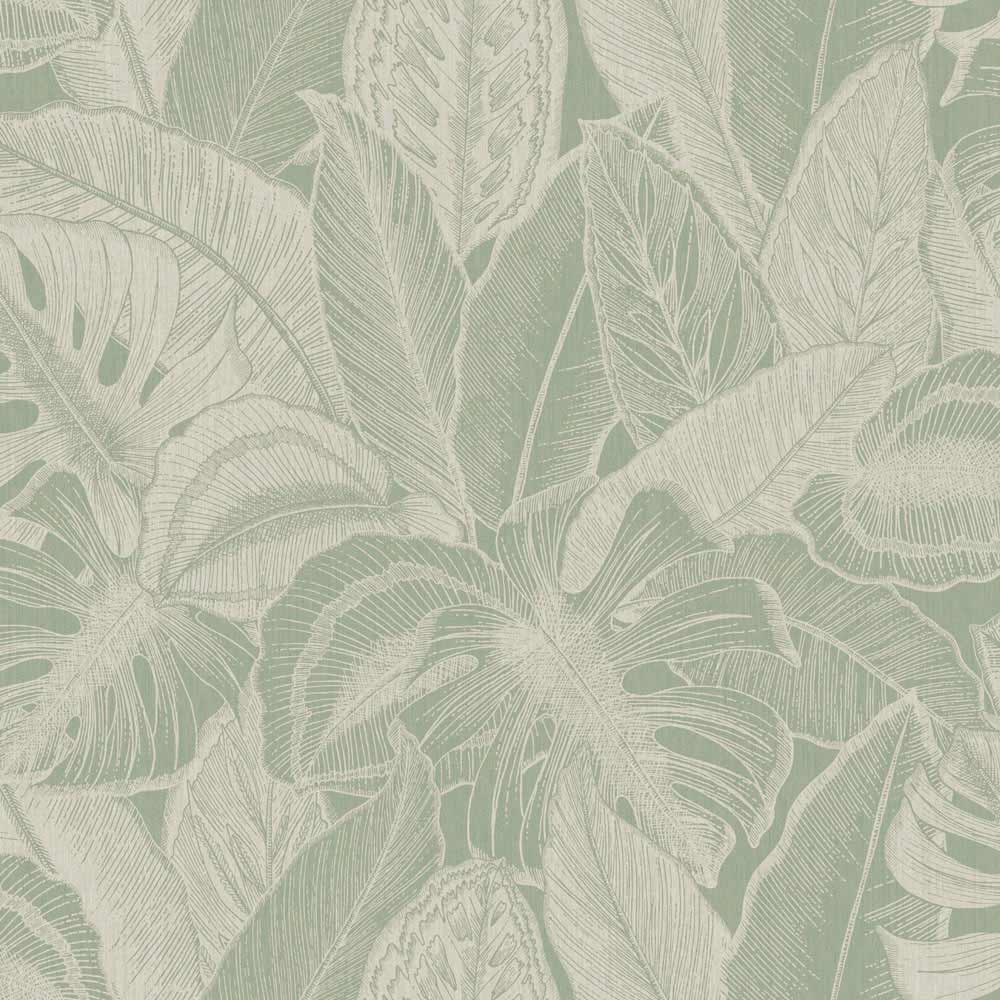 Holden Decor Linear Palm Leaf Sage Wallpaper Image 1