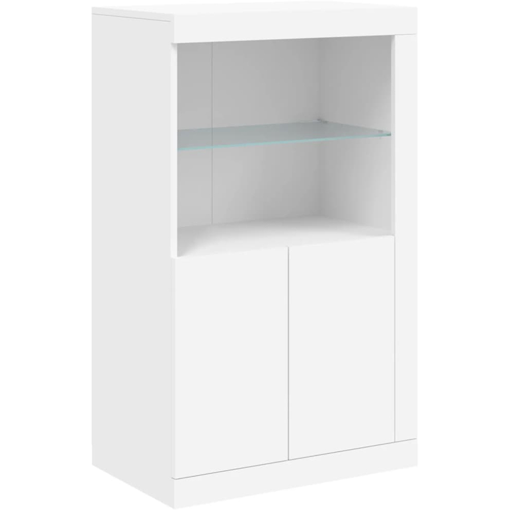 vidaXL 4 Door 8 Shelf White LED Sideboard 3 Piece Image 8