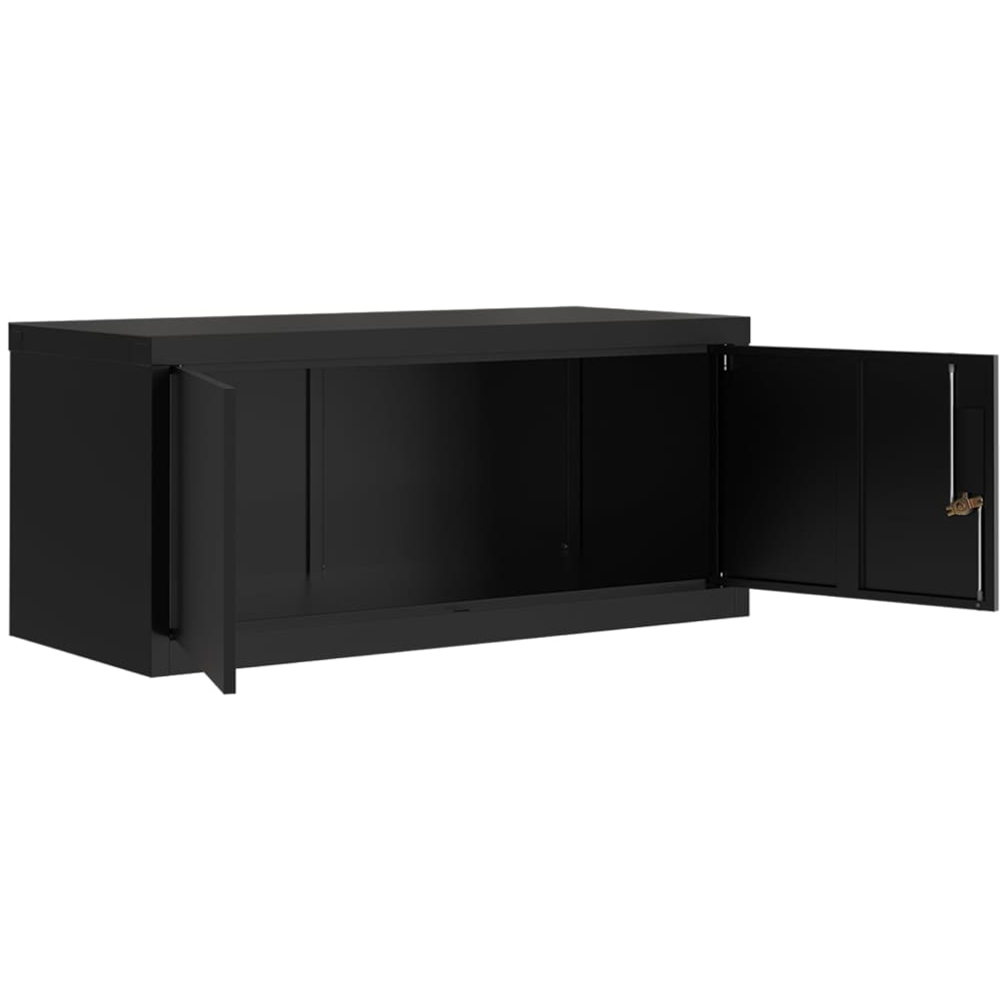 vidaXL 2 Door Black Steel Filing Cabinet Set of 2 Image 5