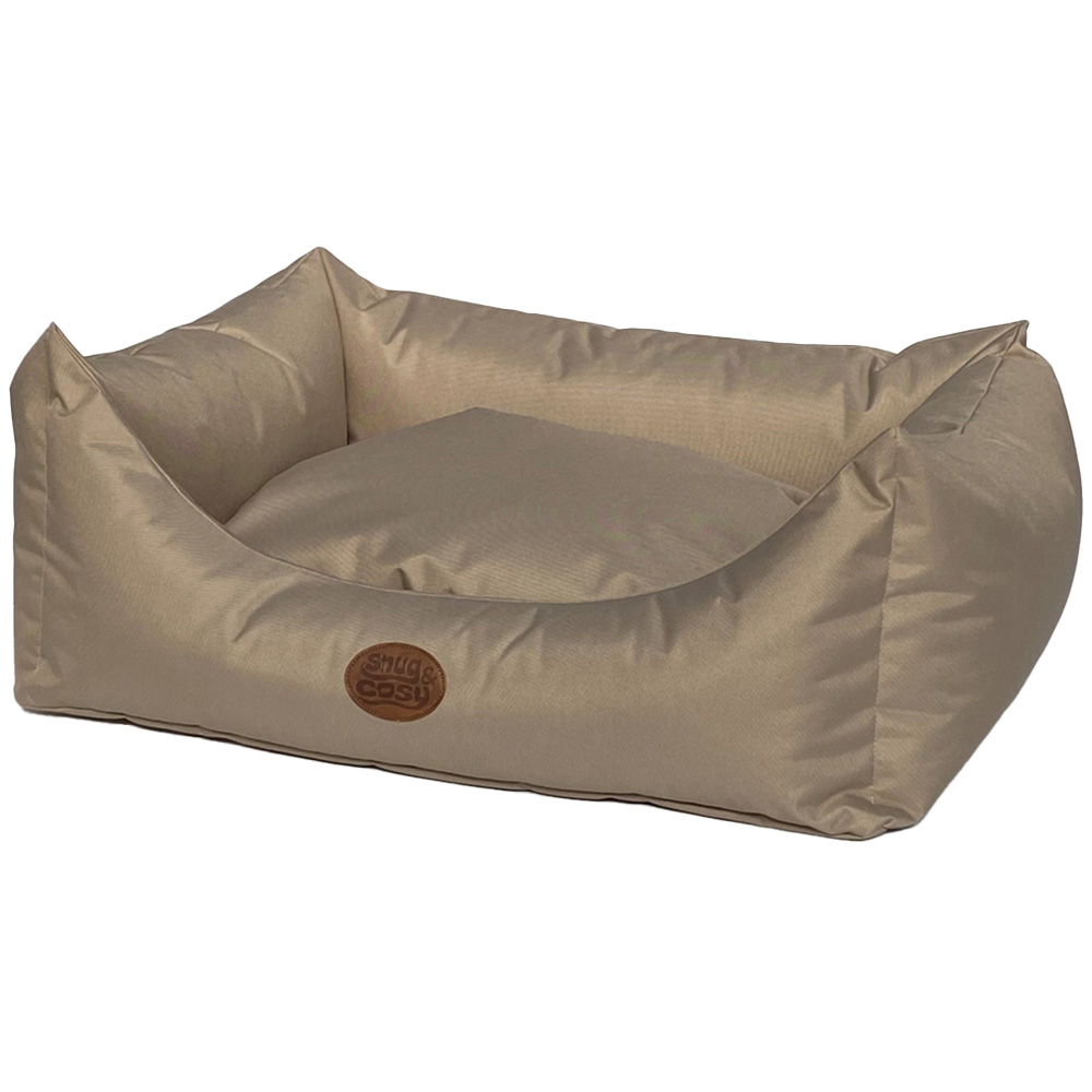 Snug & Cosy Pescara Large Rectangle Sand Dog Bed Image 1