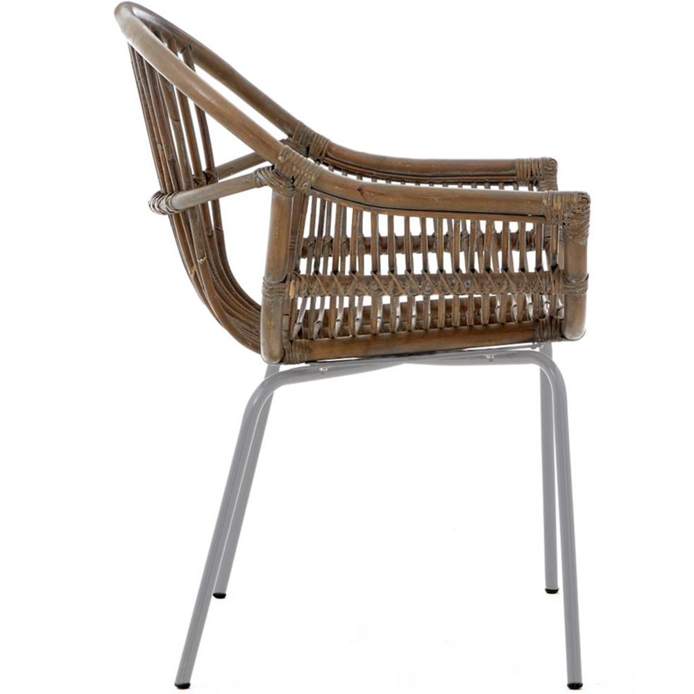 Interiors by Premier Lagom Grey Washed Natural Rattan Chair Image 4