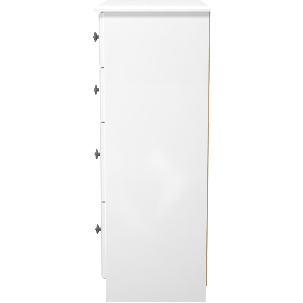 Crowndale Pembroke 4 Drawer Matt White Deep Chest of Drawers Ready Assembled Image 4
