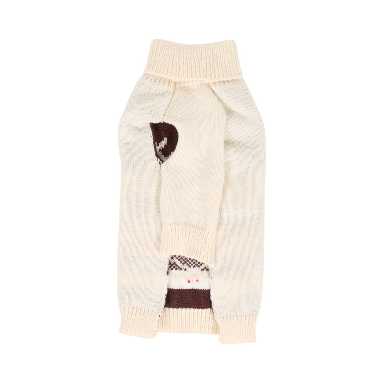 Reindeer Print Dog Jumper Cream XL Image 2