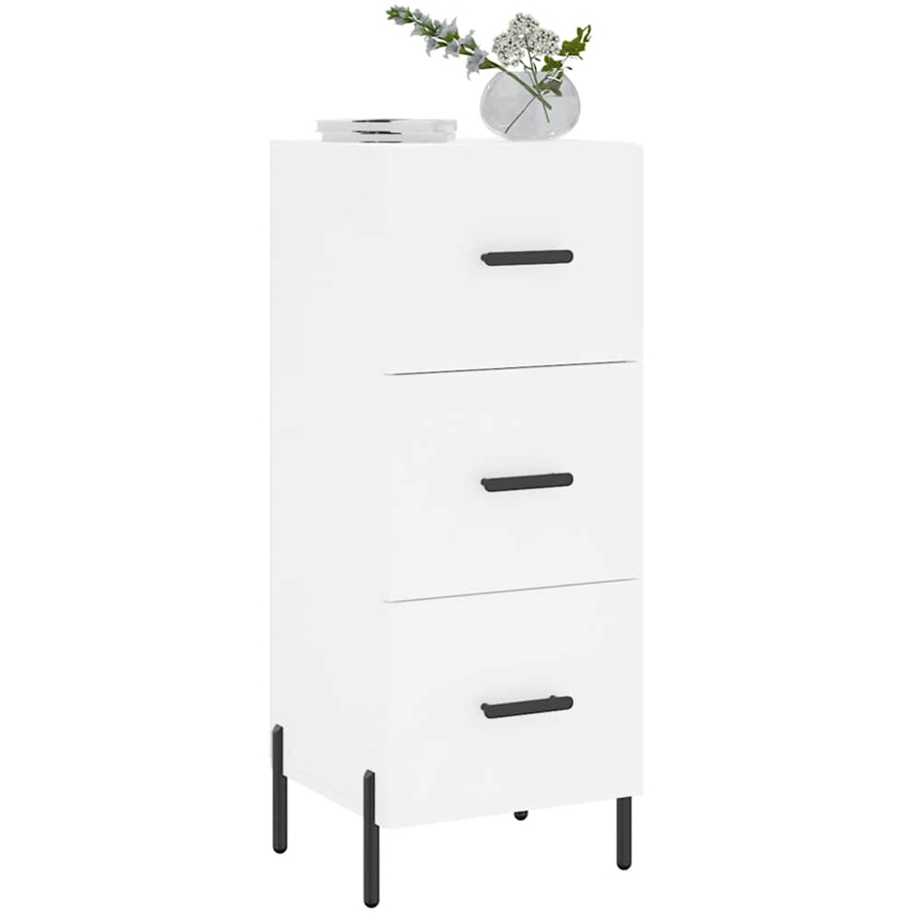 vidaXL 3 Drawer White Sideboard Image 3