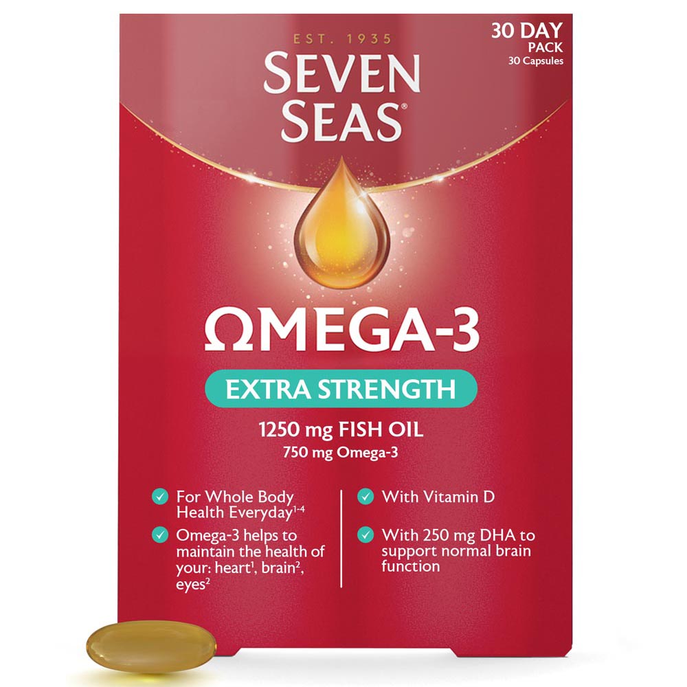 Seven Seas Omega-3 Extra Strength with Vitamin D 30 Capsules Image 2