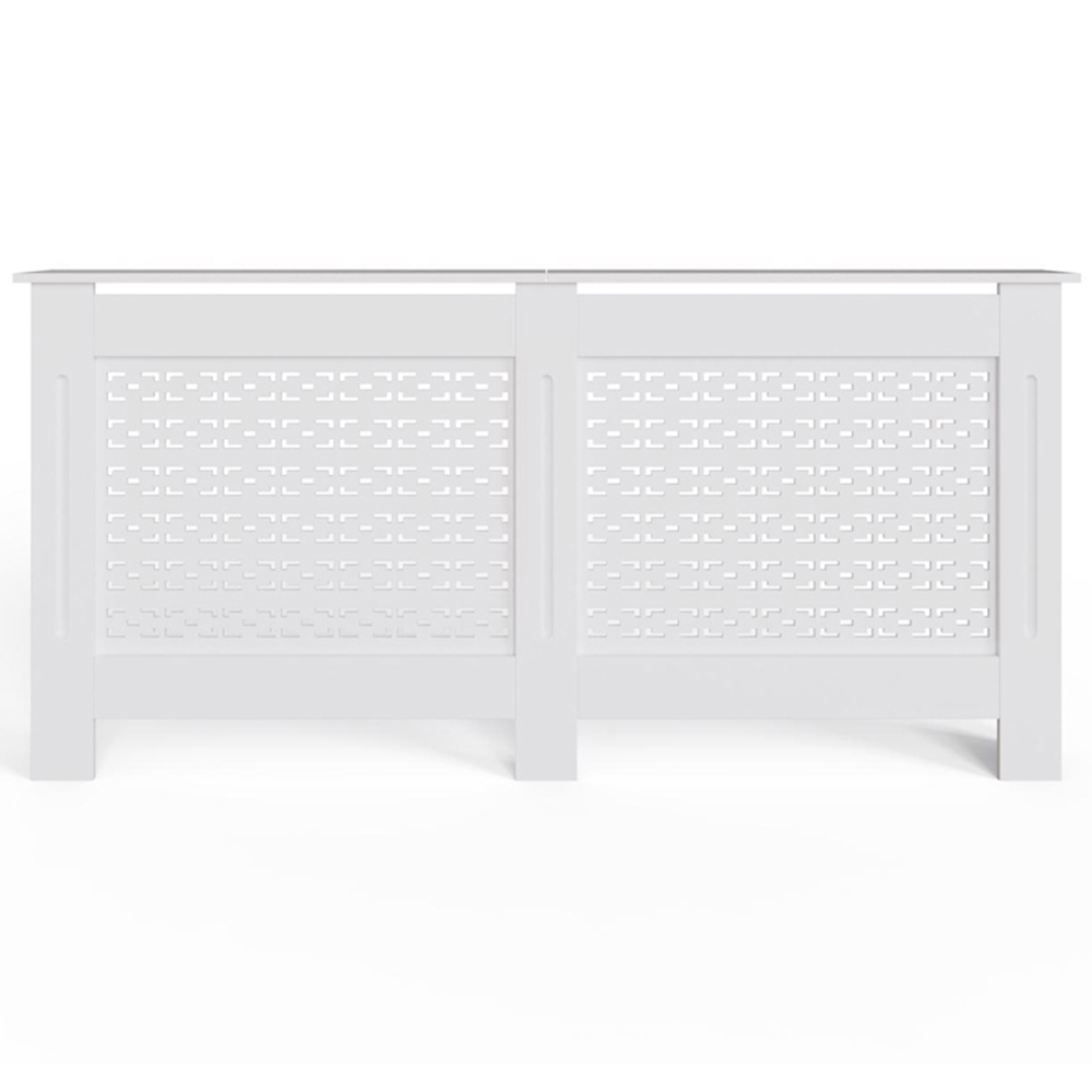 FWStyle White Geometric Pattern MDF Radiator Cover XL Image 3