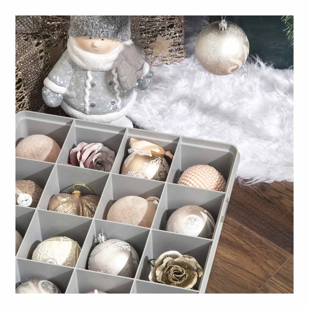 Wham Grey Bauble Organiser Box 24L Wilko