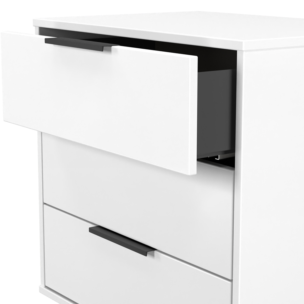 Crowndale Hong Kong 3 Drawer Matt White Midi Chest of Drawers Ready Assembled Image 4
