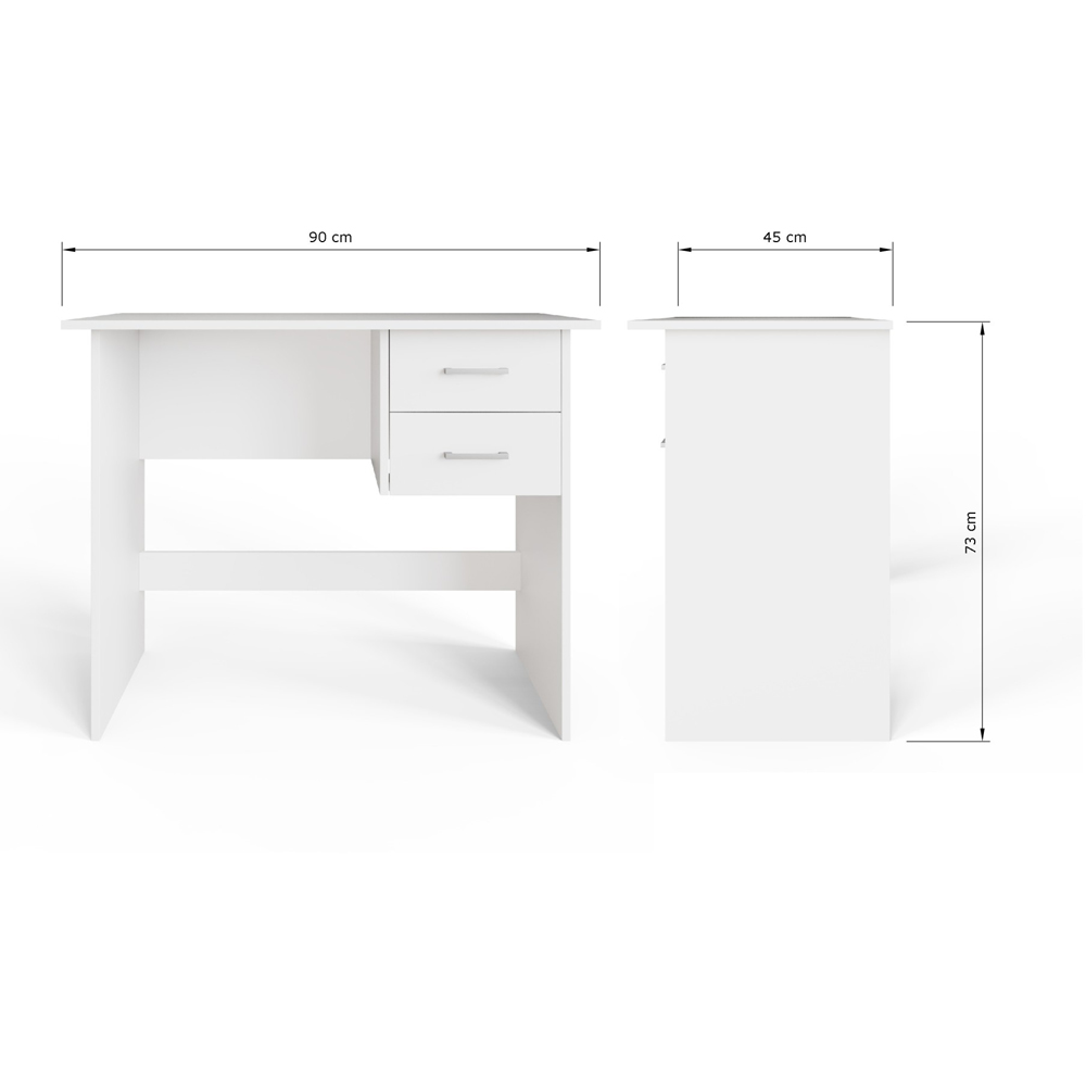 GFW Bailey 2 Drawer Computer Desk White Image 9