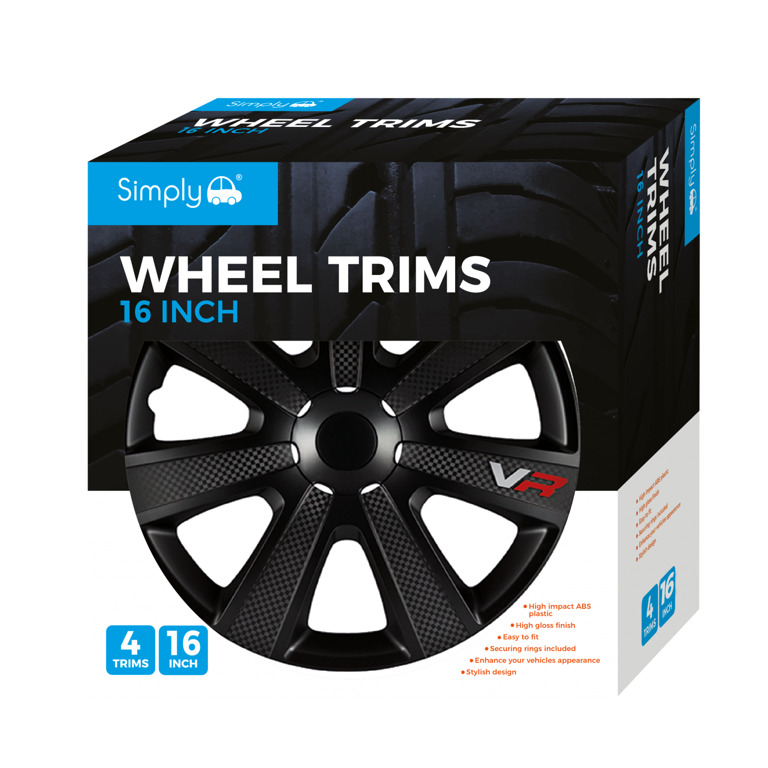 Simply Auto Wheel Trims 16inch - Chromia Black Carbon Image 1