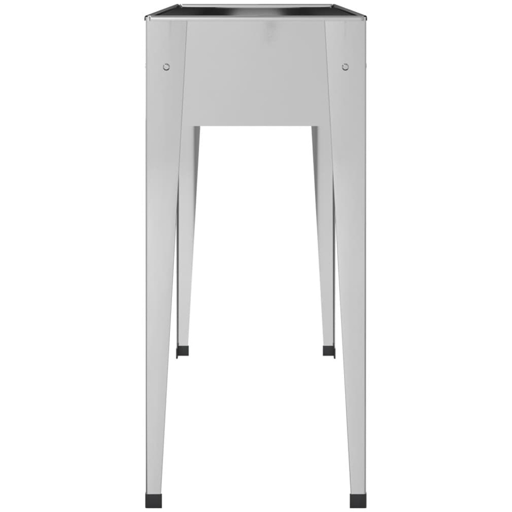 vidaXL Silver Galvanised Steel Garden Planter 100.5 x 40.5 x 90cm Image 4
