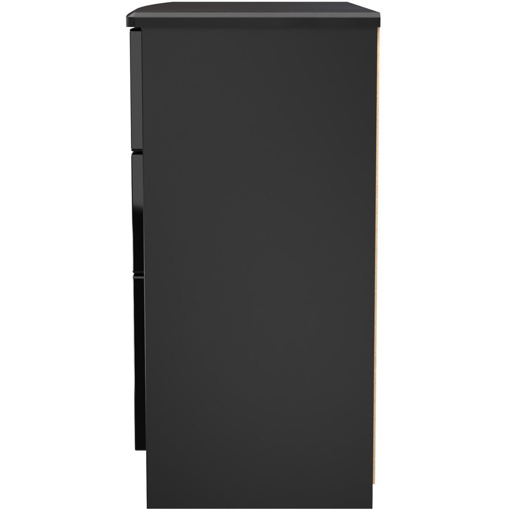 Crowndale Camden 6 Drawer Black Gloss and Black Wide Chest of Drawers Ready Assembled Image 4