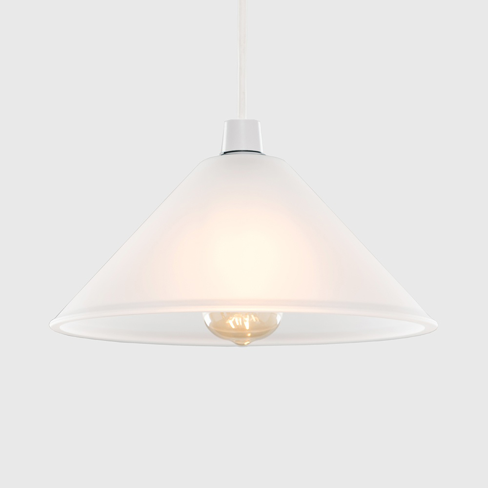 ValueLights Tapered Dome Frosted Glass Pendant Lamp Shade Image 2