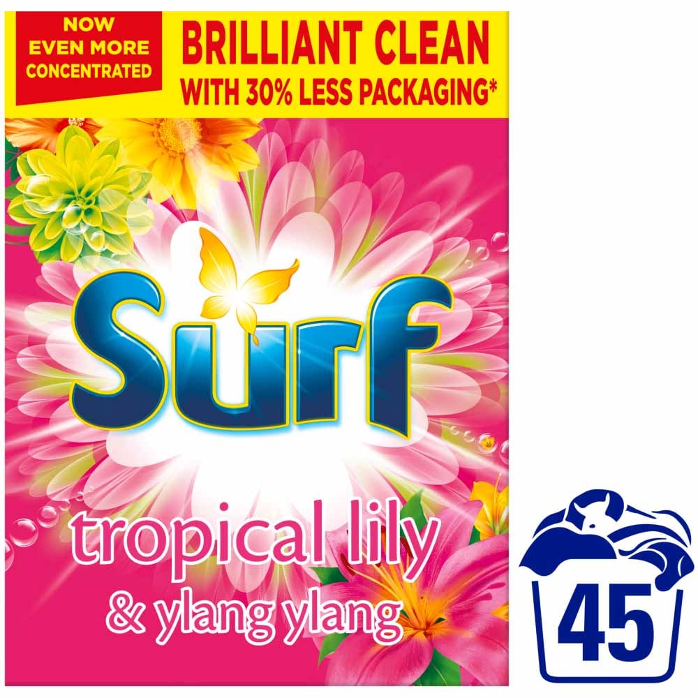 Surf Washing Powder Tropical Lily & Ylang Ylang 45 Washes Case of 4 x 2.25kg Image 2
