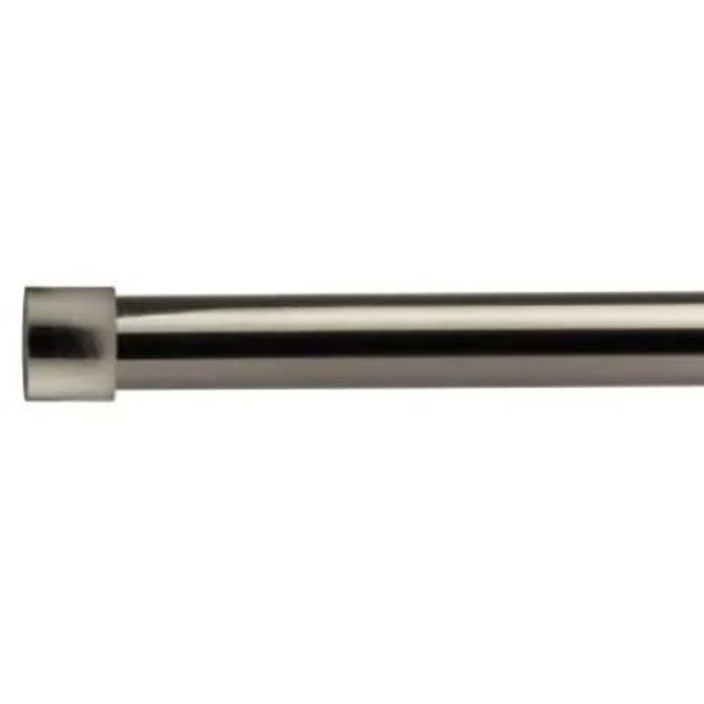 New Edge Blinds Fenton 160-300cm Extendable Black Silk Eyelet Metal Curtain Pole Set Image 1