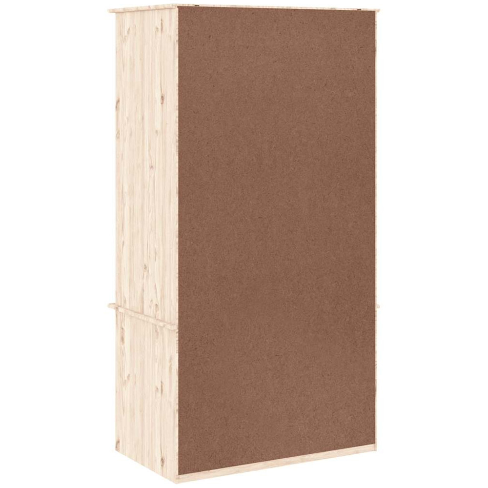vidaXL Alta 2 Door 2 Drawer Natural Solid Wood Pine Wardrobe Image 5