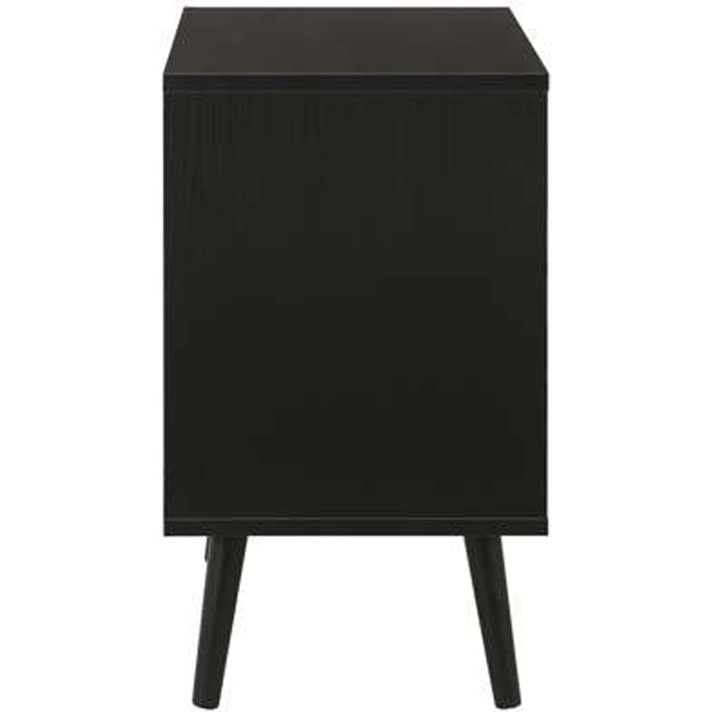 Birlea Croxley Black 2 Drawer Rattan Bedside Table Set of 2 Image 6